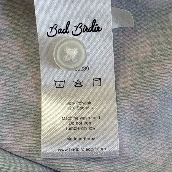 Bad Birdie Polo SS Shirt Black Floral Performance Golf Stretch Men XLarge - Picture 6 of 10